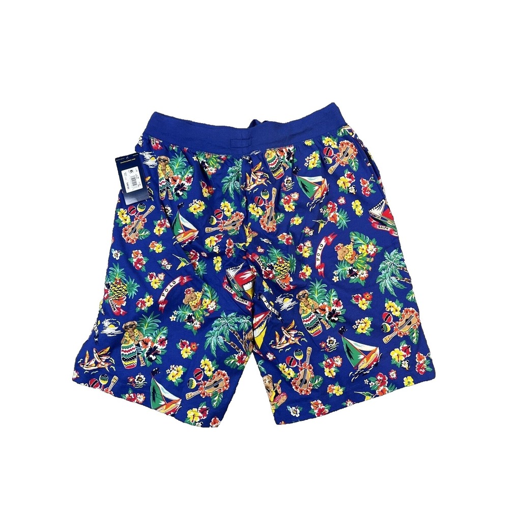 Polo Ralph Lauren Shorts Mens Medium  Bear Tropical Hawaiian Sleep Lounge Travel